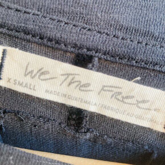 NWOT  Free People We The Free Arden Tee XS Black Long Sleeve Boho - Picture 7 of 14